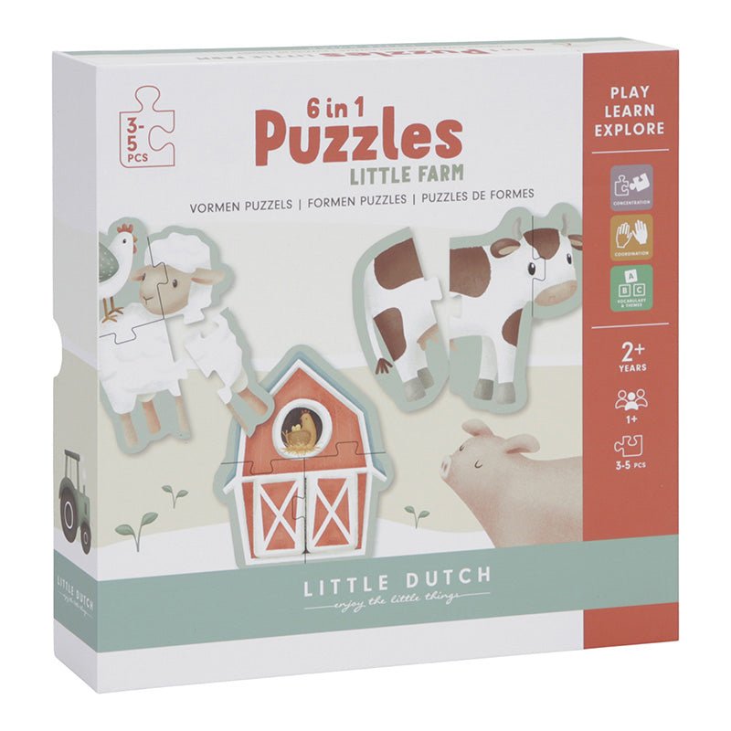 Little Dutch 6 in 1 Puzzle Set Little Farm - Sausebrause Shop