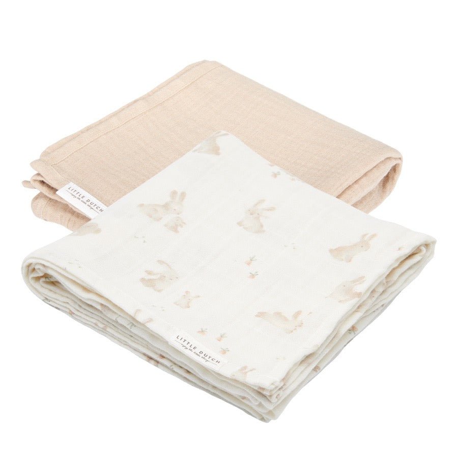 Little Dutch Musselintuch Swaddles 70 x 70 cm Baby Bunny - Sausebrause Shop