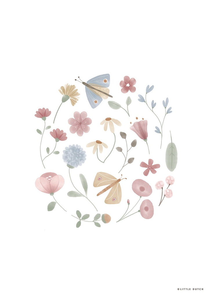 Little Dutch Poster A3 Flowers & Butterflies - Sausebrause Shop