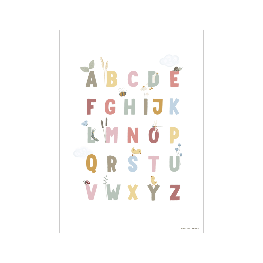 LITTLE DUTCH POSTER LITTLE GOOSE ABC // PINK - Sausebrause Shop
