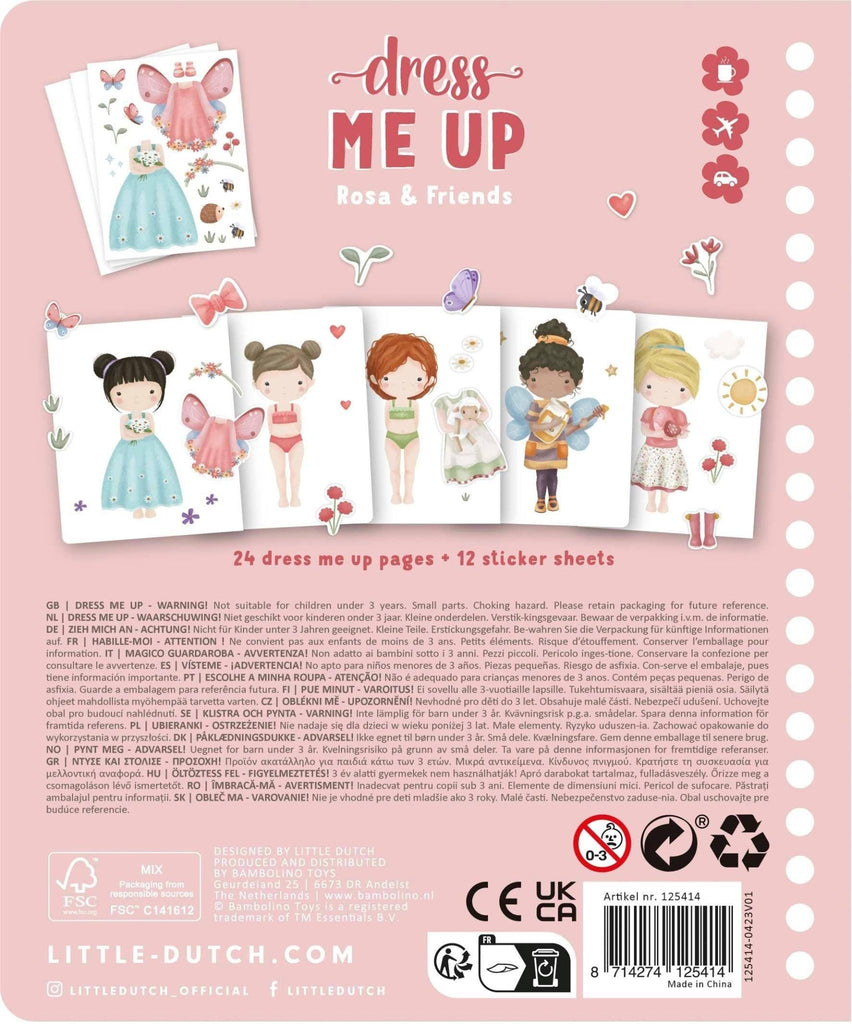 Little Dutch Stickerbuch Dress Me Up - Rosa & Friends - Sausebrause Shop