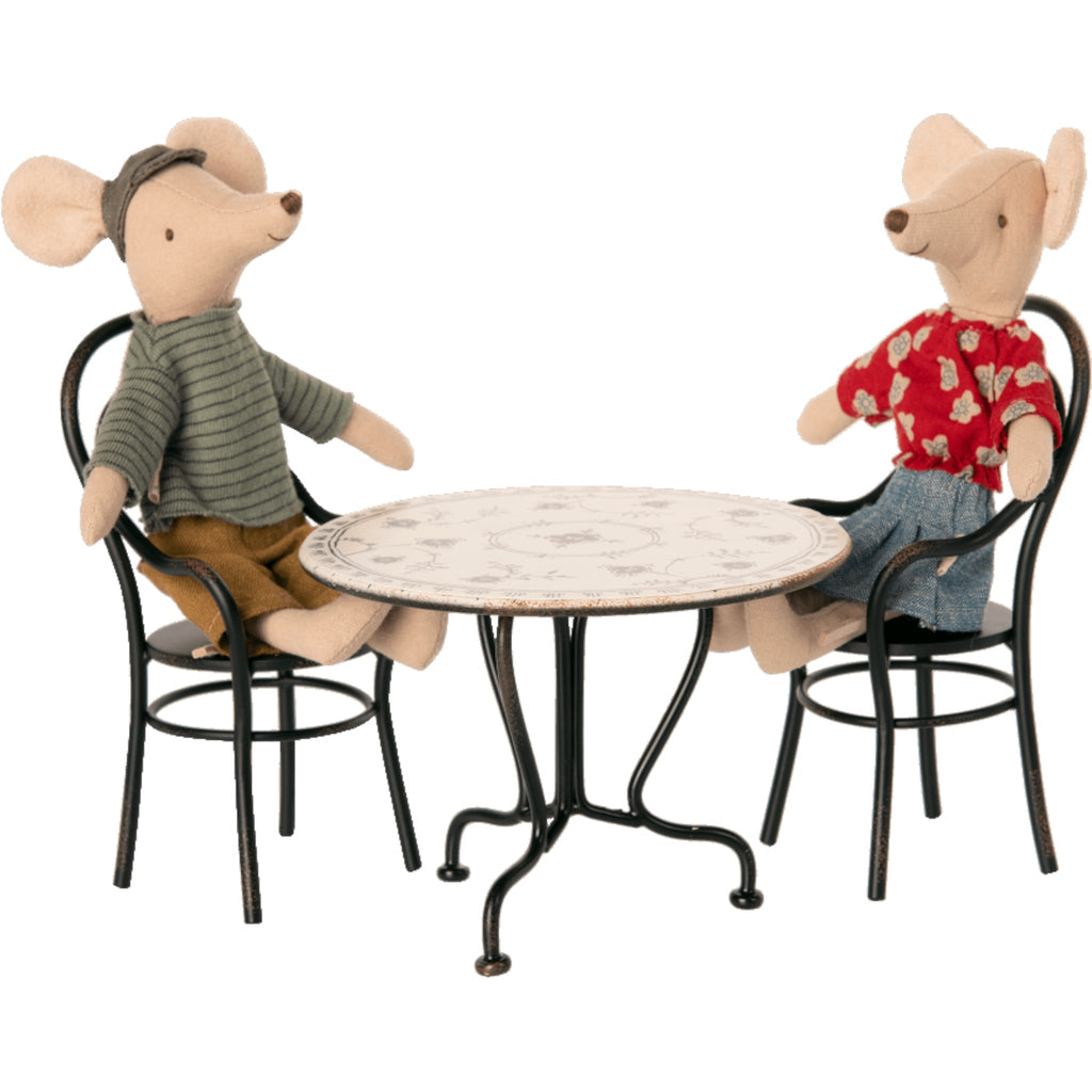 Maileg Esstisch Set mit 2 Stühlen für Stofftier Mäuse - Sausebrause Shop