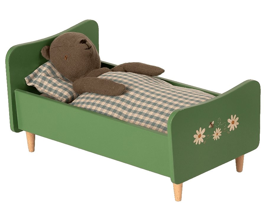 Maileg Holz Bett für Teddy Papa, Grün - Sausebrause Shop
