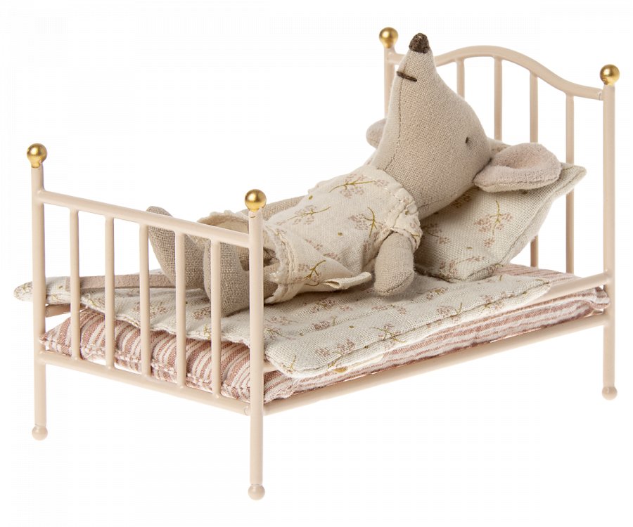 Maileg Vintage Puppen Bett Maus Rose - Sausebrause Shop