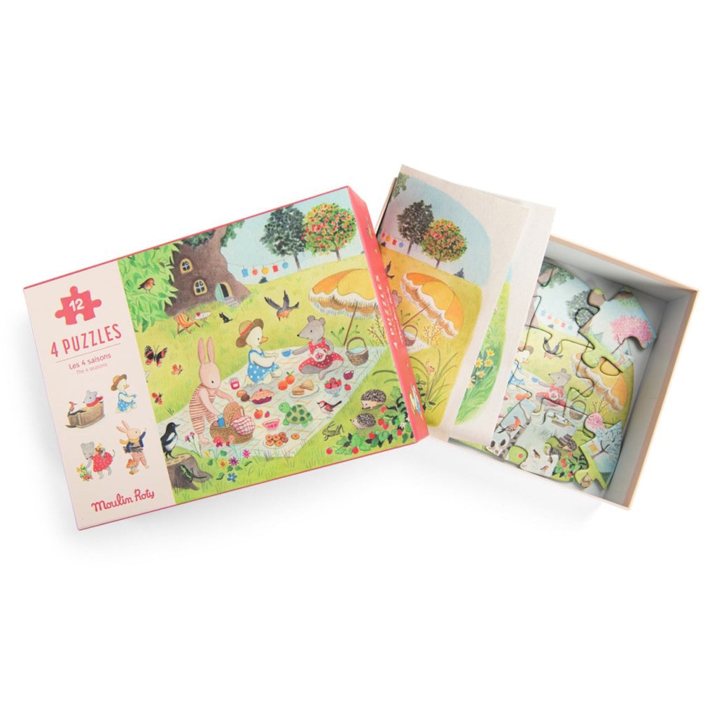 Moulin Roty 4 Mini Puzzles La Grande Famille - Sausebrause Shop