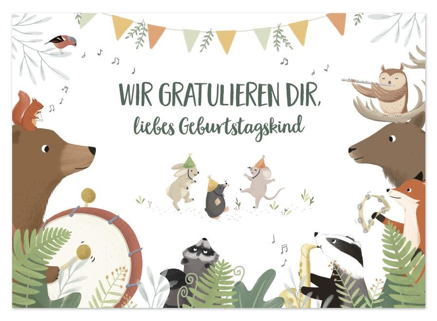 POSTKARTE GEBURTSTAG WIR GRATULIEREN DIR - Sausebrause Shop